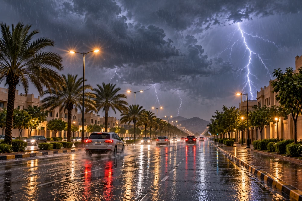 «الأرصاد»: أمطار غزيرة وسيول وبرد على 10 مناطق في المملكة
